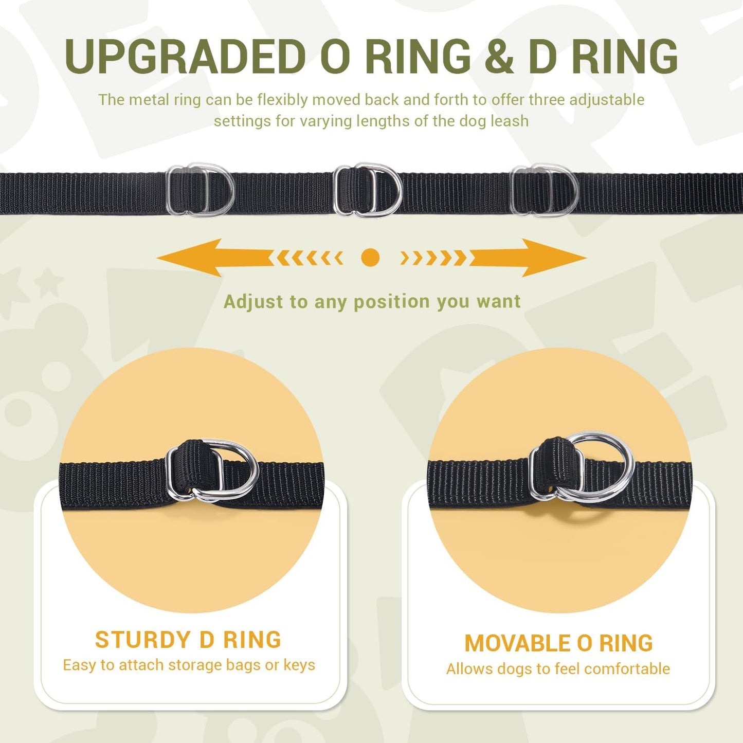 Hands Free Dog Leash with Waist Belt & Adjustable Multi-Function 9.8FT Long Dog Lead, Heavy Duty Waist Leash for Running, Walking, Jogging and Hiking