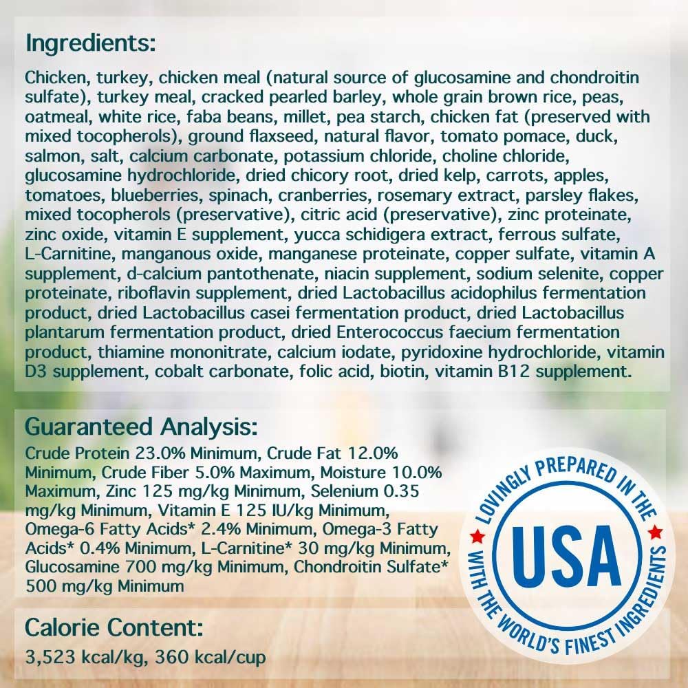 Chicken Soup for the Soul All Natural Premium Small Bites Senior/Mature Dry Dog Food, Real Meat First Ingredient, No By-Products, Supports Joint Health & Mobility, Chicken, Turkey & Brown Rice, 4.5lb