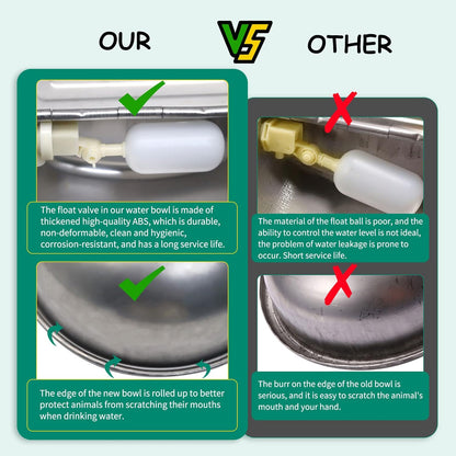 Automatic Cow Drinking Water Bowl,304 Stainless Steel Animal Waterer Bowl for Horse,Goat,Pig,Dog, with 1/2 Float Valve (Water Pipe not Included)