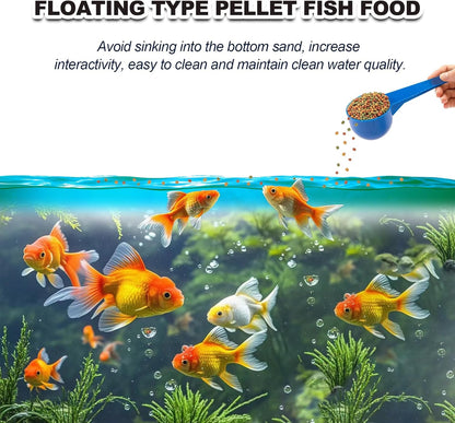Floating Goldfish Food Pellets – 12oz Pond Fish Food Natural Color Enhancing, Promotes Growth with Natural Antarctic Krill & Spirulina, Clear Water Formula