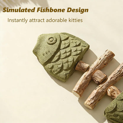 Purrident - Fix Cat Dental Health, Natural Dental Chew for Cats, Fishbone Shape Cat Teething Toy with Catnip, Durable Feline Tooth Care Tool for Indoor & Adult Cats (3PCS-D)