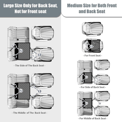 Dog Car Seat for Large Medium Dogs, Dog Car Seat Cover for Back Seat, Foldable Pet CarSeat with Safety Belt, Waterproof Fabric & Breathable Mesh, Back Seat Cover for Dogs Under 40lbs (Large, Black)