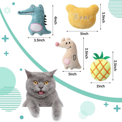 Gejoy 20 Pieces Catnip Toys for Indoor Cat Plush Kitten Cat Chew Toys Catnip Kitten Entertaining Interactive Dolls(Lovely)