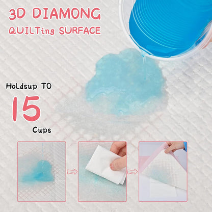 50 Count Cat Litter Pads for Tidy Cats Breeze Litter System 16.9 x 11.4 Inch Lavender Scented Cat Pad Refills Super Absorbent Quick-Dry Pee Pads for Cats (Pink)