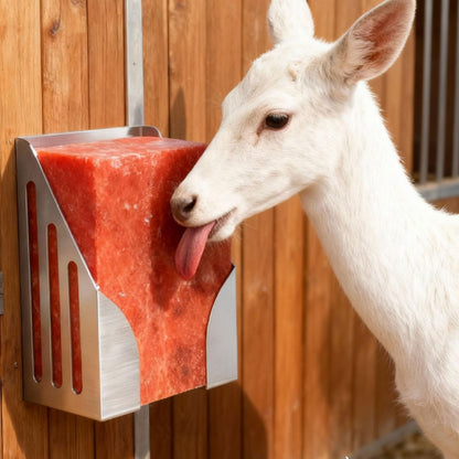 304 Stainless Steel Salt Block Holder, 4LB Mineral Salt Lick Block Holder for Deer, Goats, Horses, Cattle & Sheep, Rust-Resistant Design with Mounting Screws