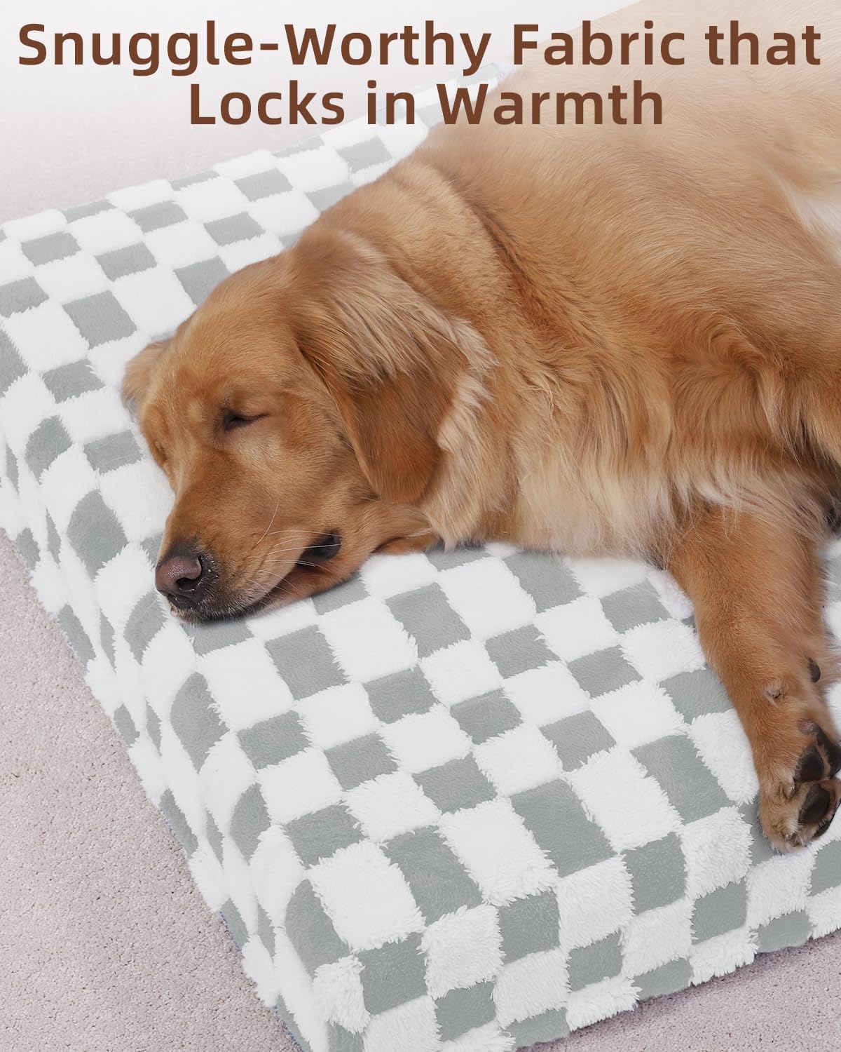 KSIIA Memory Foam Dog Bed Waterproof Large Dog Bed Orthopedic Crate Pad Supportive Crate Pads Soft Pet Mat for Large Pet Mats with Removable Washable Cover & Non-Slip Bottom, 44 x 32 Inch, Pink