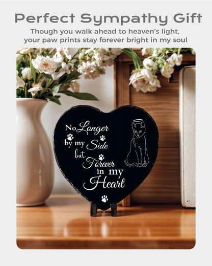 Cat Memorial Garden Stone Pet Loss Sympathy Gift, Bereavement Remembrance Plaque for Passing Away of Cat - in Memory Outdoor Funerary Grave Marker