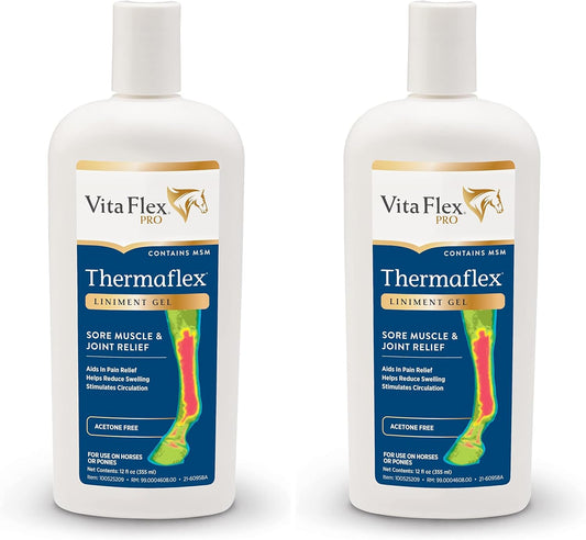Vita Flex Thermaflex Liniment Gel for Sore Muscles and Joint Relief in Horses 12 Fluid Ounces (Pack of 2)