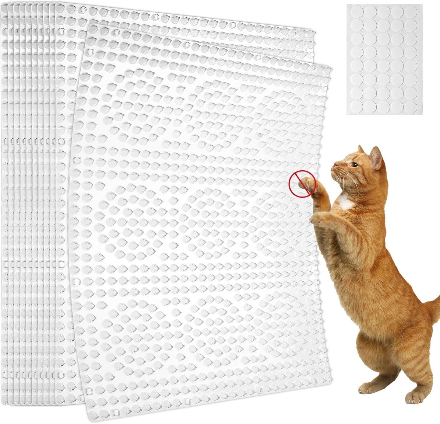 Scat Mat for Cats with Spikes -12 Pack Cat Repellent Mat Deterrent Indoor,Cat Repellent Mat Outdoor Cat Spike Mat Indoor Cat Countertop Deterrent Keep Cats Off Counter
