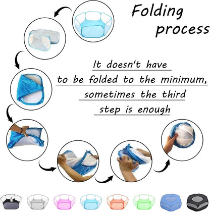 Small Animals Playpen, Portable Pop-up Open Interactive Pet Tent, Indoor Outdoor Fence for Rabbits, Guinea Pig, Hamster, Chinchillas, Kittens, Puppies