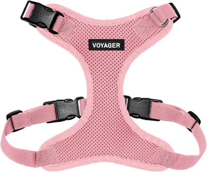 Voyager Step-in Pet Harness - All Weather Mesh, Adjustable Step in Harness for Cats and Dogs by Best Pet Supplies - Pink, L