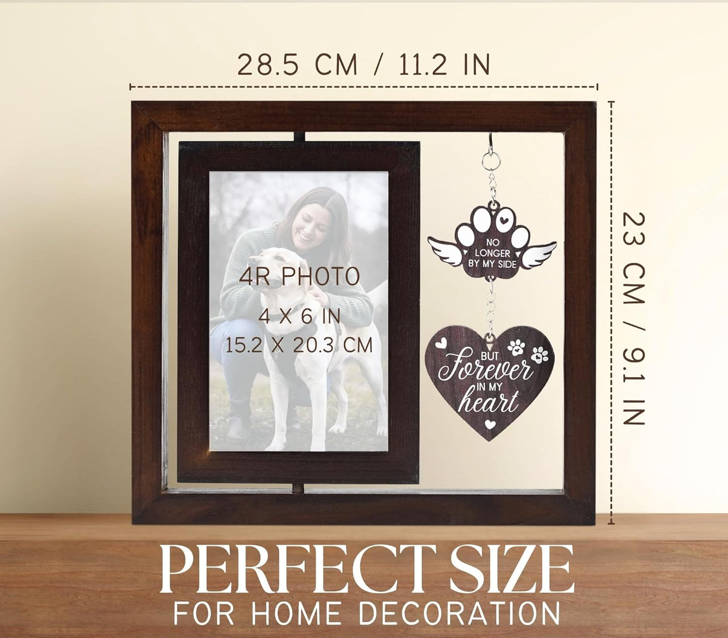 InnoBeta Dog Memorial Gifts for Loss of Dog, Pet Picture Frame, 4x6, No Longer By My Side, Tabletop