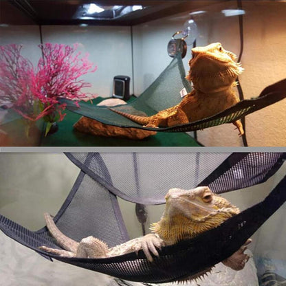 2 Pcs Bearded Dragon Lizard Hammock, Breathable Mesh Reptile Hammock, Suitable for Large & Small Bearded Dragons Anole Geckos Lizards or Chameleon