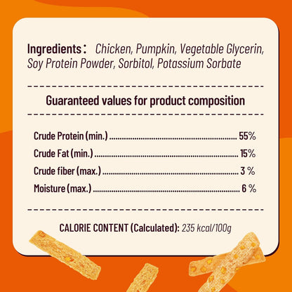23.28oz Chicken & Pumpkin Jerky Dog Treats - Grain Free, Limited Ingredient Dog Snacks - All Natural Chewy Dog Treats for Digestive Health - Training Treats for All Dog Sizes