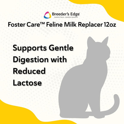 Breeder's Edge Foster Care Feline - Powdered Milk Replacer - for Kittens & Cats - 12oz
