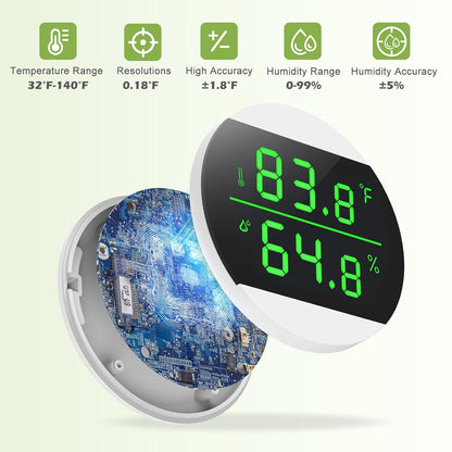 KeeKit Reptile Tank Thermometer, LED Digital Reptile Thermometer and Humidity Gauge Hygrometer, Temperature Range ±1.8℉, for Reptile Tank, Snake Tank, Accessories Pet Rearing Box