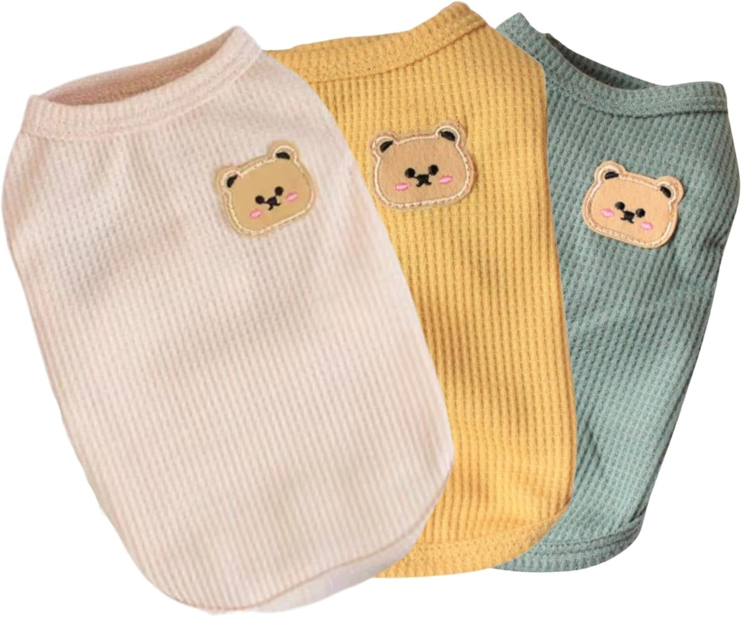 Cotton Dog & Cat T-Shirts - Soft, Breathable, Stretchy Sleeveless Vests for Medium & Small Dogs