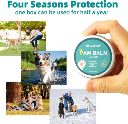 No-Rinse Pet Glove Wipes 10 Count + [2-Pack] Dog Paw Balm 30g | Pet Grooming Bundle