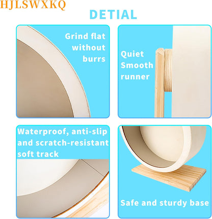 6.6in Silent Hamster Wheel with 2 Natural Chew Toys - Wooden Exercise Wheel with Removable Track, Quiet Spinner for Gerbils, Mice, Hamsters,Mouse,Syrian Hamster (6.6in)