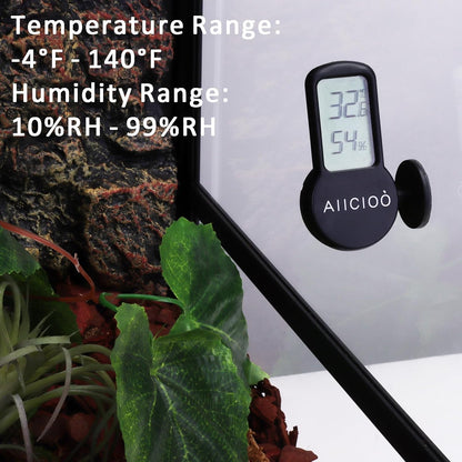 Reptile Thermometer and Humidity Gauge for Reptile Heat Pad - Digital Terrarium Thermometer Hygrometer for Reptile Tank Temperature Gauge for Bearded Dragon Tortoise Lizard Snake Crested Gecko 2 Pack