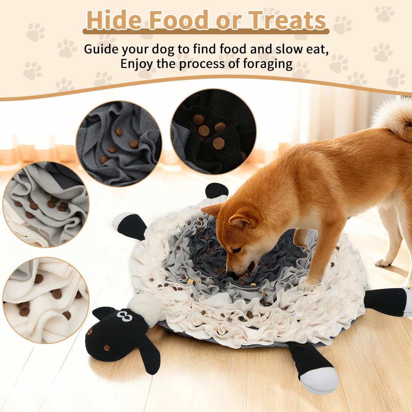 Snuffle Mat for Dogs - Interactive Feeding & Smell Training Toy, Puzzle Slow Feeder for Large, Medium & Small Dogs, Keeps Them Busy, Fun Treat Dispenser & Enrichment Toy