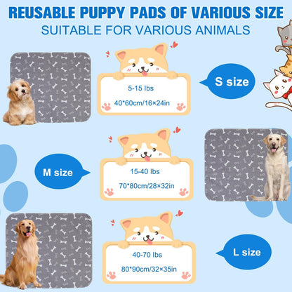 Puppy Pee Pads for Dogs, Washable Pet Pads for Dogs & Cats, Reusable Pet Pads with Pheromones, Durable Leak-Proof & Anti-Slip Pet Training Pads for Home & Travel (Large 32 * 35 in)