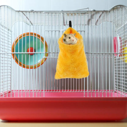 2Pcs Hamster Sleeping Bags and Squirrel Hanging Nests, Warm Flannel Pet Hammocks Cotton Lining, Portable Small Animal Beds for Cozy Cage Comfort