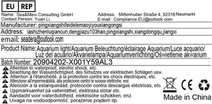 SEAOURA Led Aquarium Light for Plants-Full Spectrum Fish Tank Light with Timer Auto On/Off, 18-24 Inch, Adjustable Brightness, White Blue Red Green Pink LEDs with Extendable Brackets for Freshwater