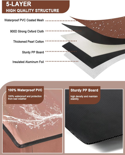 Heated Cat House for Outside Cats in Winter, Extra Large Heated Outdoor Cat House Weatherproof Insulated with Elevated Base & Escape Door, Waterproof Cat Shelter for Multiple Cats Feral Stray Kitty