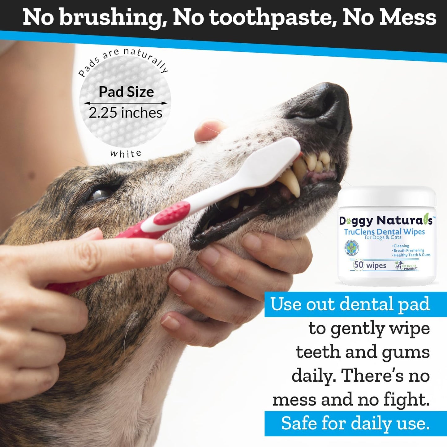 Truclens Dental Wipes fro Cats and Dogs (50 Count)…