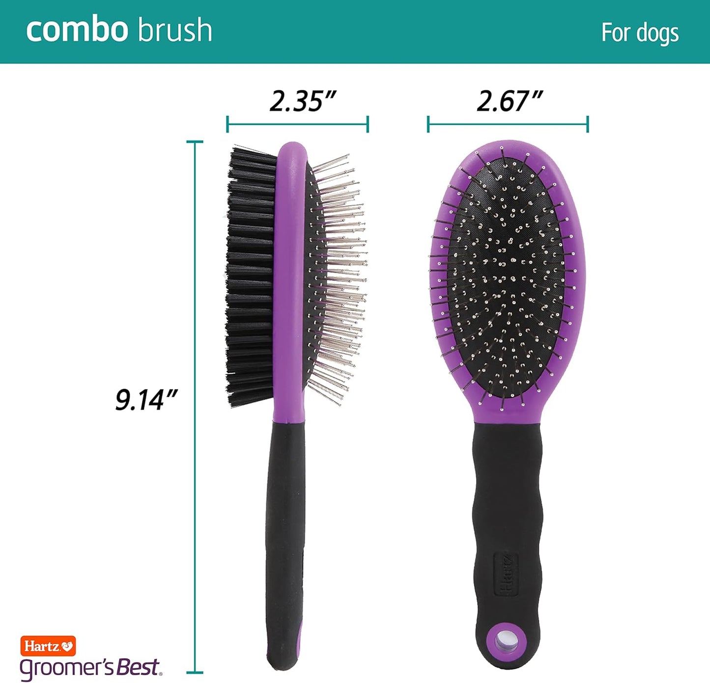 Hartz Groomer's Best Combo Dog Brush, Multi-Colored