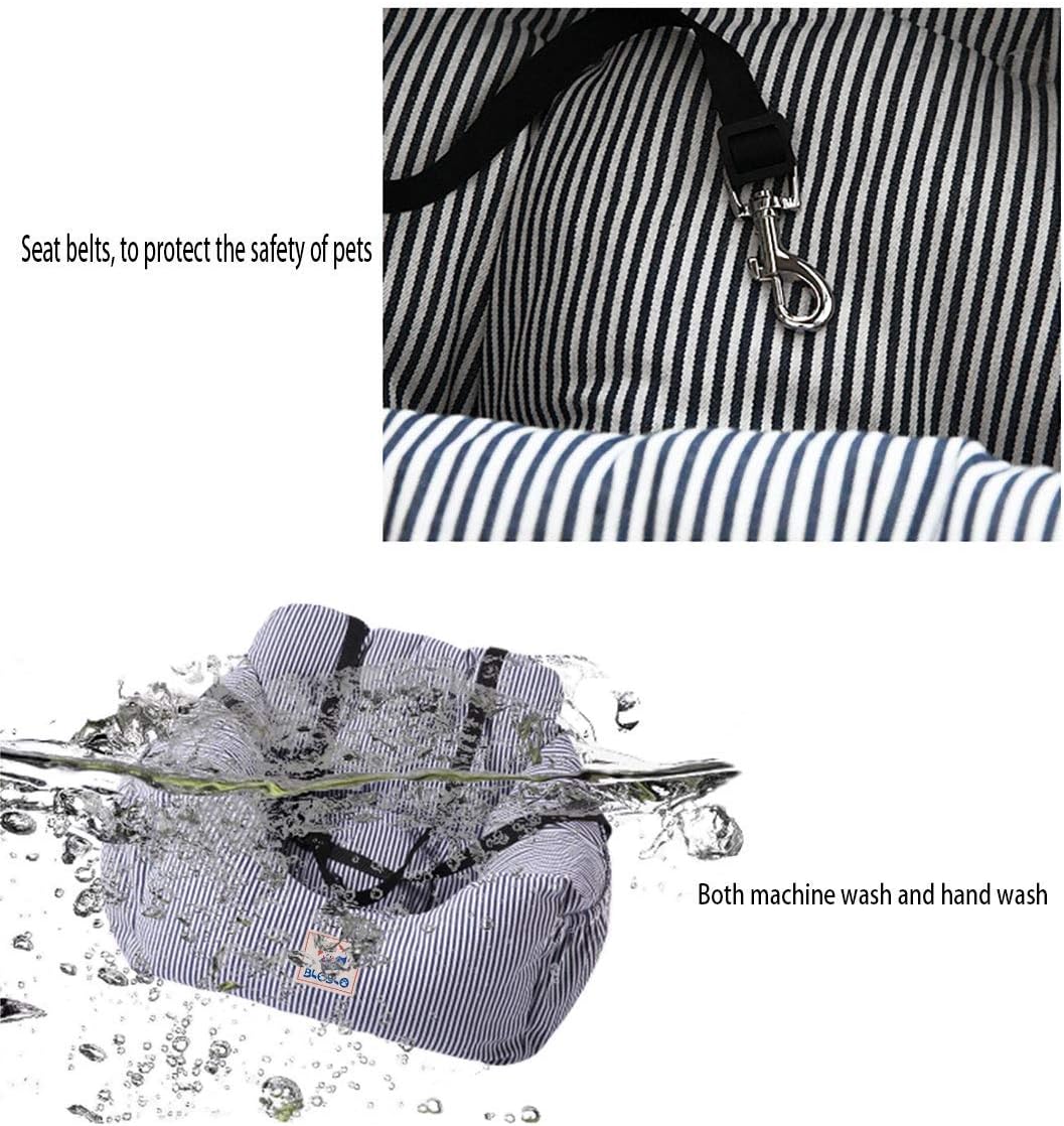 BLOBLO Dog Car Seat Pet Booster Seat Pet Travel Safety Dog Bed for Car with Storage Pocket