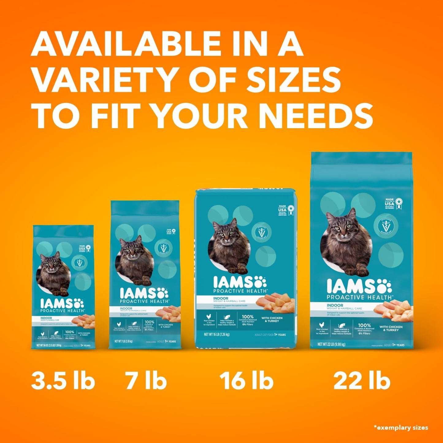 IAMS Proactive Health Indoor Weight Control & Hairball Care Adult Dry Cat Food, Chicken & Turkey Recipe, 7 lb. Bag