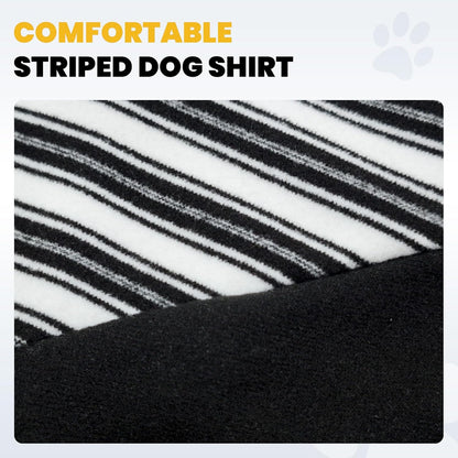 Fleece Dog Sweatshirt with Leash Ring Lightweight Stretchy Dogs T-Shirt Striped Sleeves Pet Clothes Soft Dog Sweaters for Large Dogs Border Collie,Golden Retriever,Doberman（Black,5X-Large）