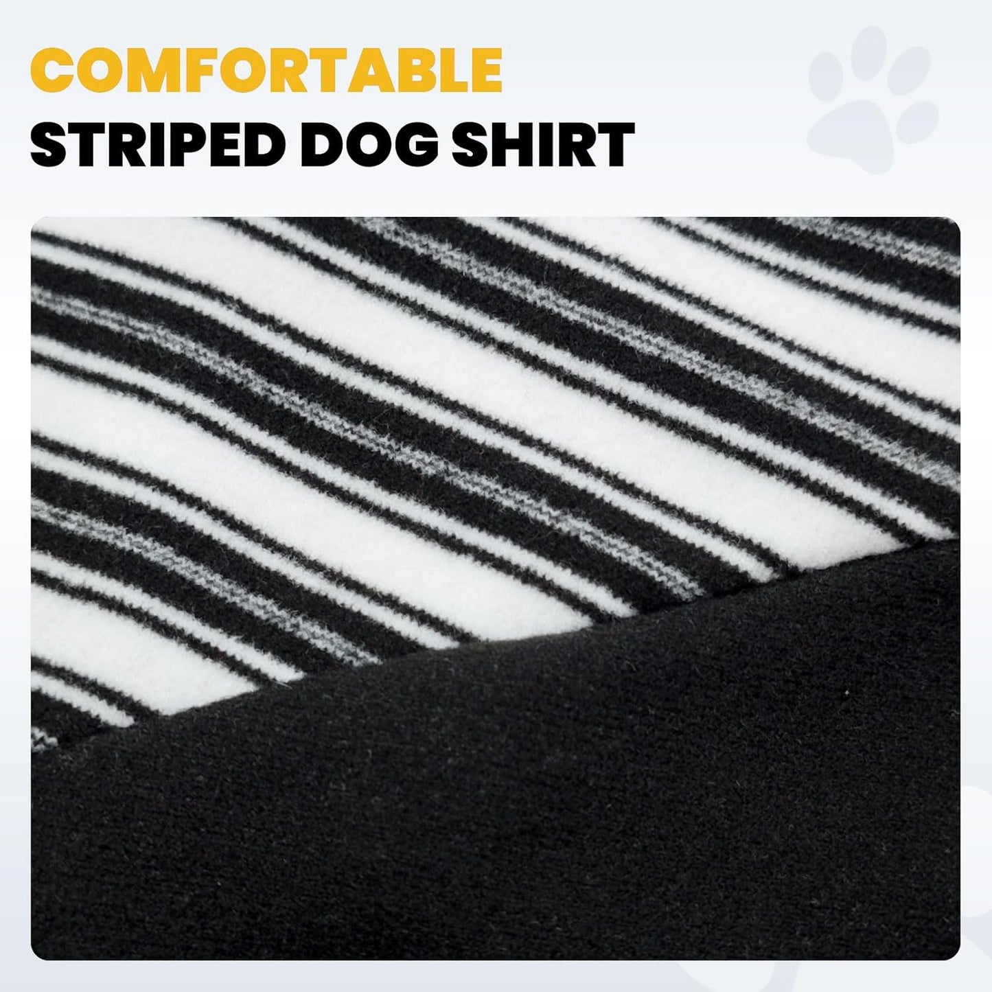 Fleece Dog Sweatshirt with Leash Ring Lightweight Stretchy Dogs T-Shirt Striped Sleeves Pet Clothes Soft Dog Sweaters for Large Dogs Border Collie,Golden Retriever,Doberman（Black,5X-Large）