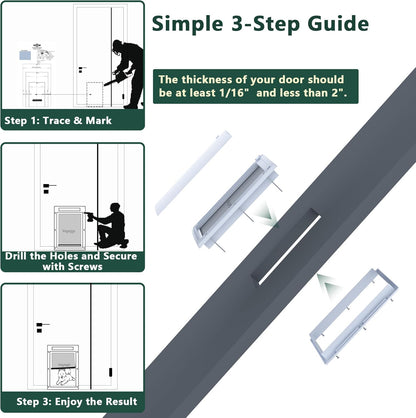 Pet Door, Interior and Exterior Large Dog Doors, PC Frame and Telescoping Tunnel Doggy and Cat Doors, Doggie Door with Double Magnetic Flaps and Sliding Lock Panels (Pets Up to 100 Lb) L