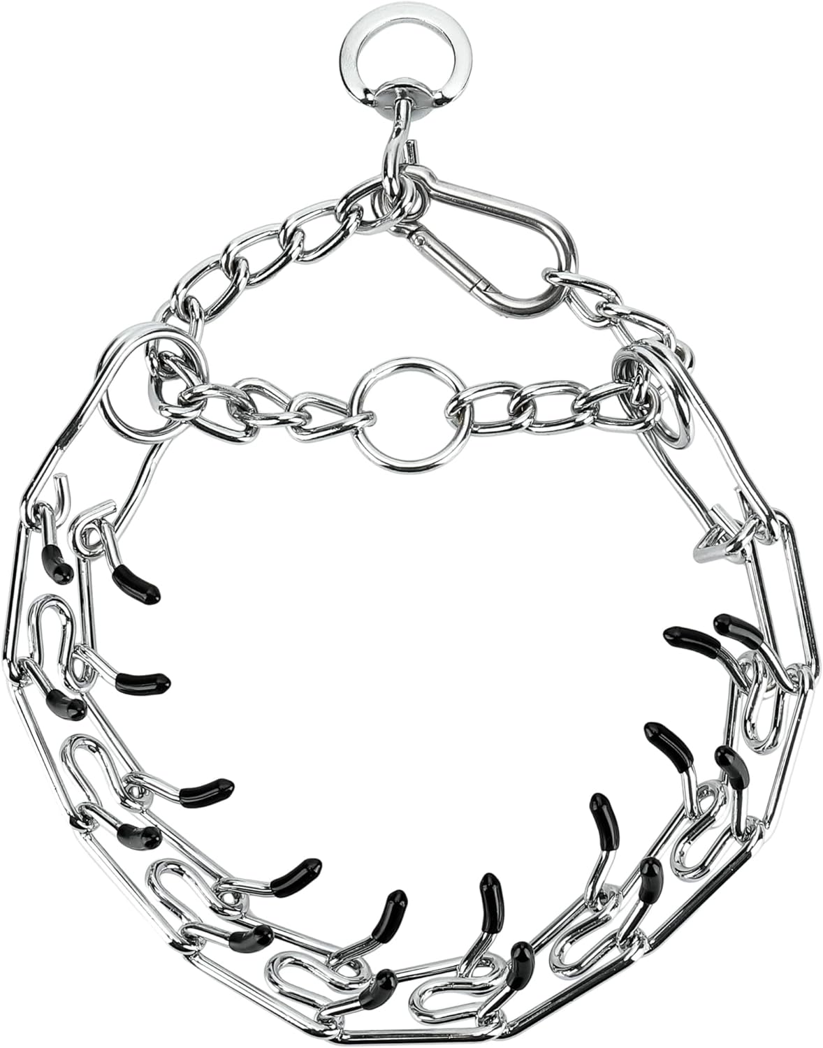 Stainless Steel Dog Training Collar, Quick Release Buckle, Adjustable Collar for Large Medium Small Dogs (Silver, XL Neck Girth 14.5"-21.5")