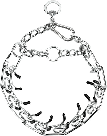 Stainless Steel Dog Training Collar, Quick Release Buckle, Adjustable Collar for Large Medium Small Dogs (Silver, XL Neck Girth 14.5"-21.5")