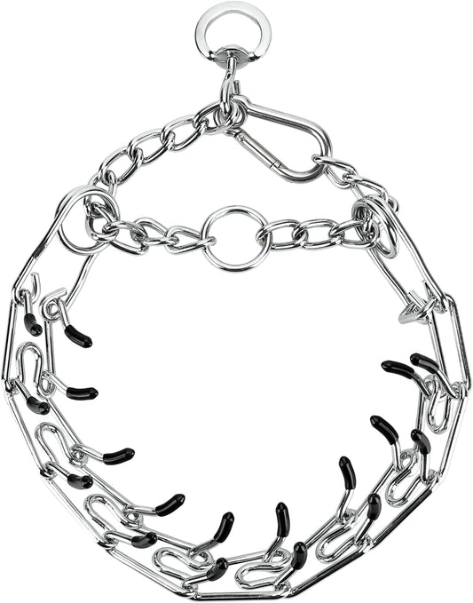 Stainless Steel Dog Training Collar, Quick Release Buckle, Adjustable Collar for Large Medium Small Dogs (Silver, XL Neck Girth 14.5"-21.5")