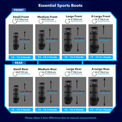 Harrison Howard Horse Sport Medicine Front Shock-Absorbing Boots All-Round Lower Limb Protection & Support Sport Boots Perfect for Endurance Training and Performance Pack of 2 Piano Black L
