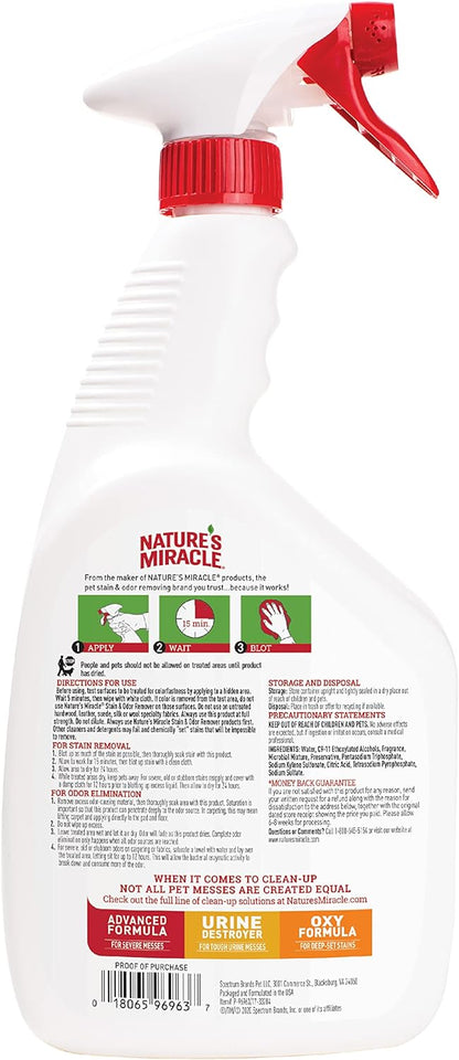 Nature’s Miracle Stain and Odor Remover Dog, 32 Ounces, Everyday Mess Enzymatic Odor Control Formula