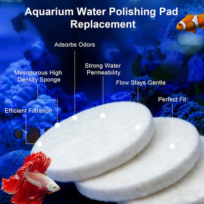 Aquarium Water Polishing Pad Replacement, Water Filter Polishing Pads Compatible with Fluval FX4 FX5 FX6, Aquarium Filter Media Replacement Parts Accessories White 20 Pack