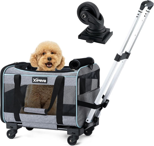 Cat Dog Carrier with Wheels（Total 5pcs - One for Replacement