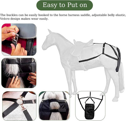 Large Medium Small Horse Manure Catcher Bag, Waterproof Equine Diaper Horse Poop Storage Bag, Outdoor Parade/Farm Pony Muck Catching Tool(Medium)