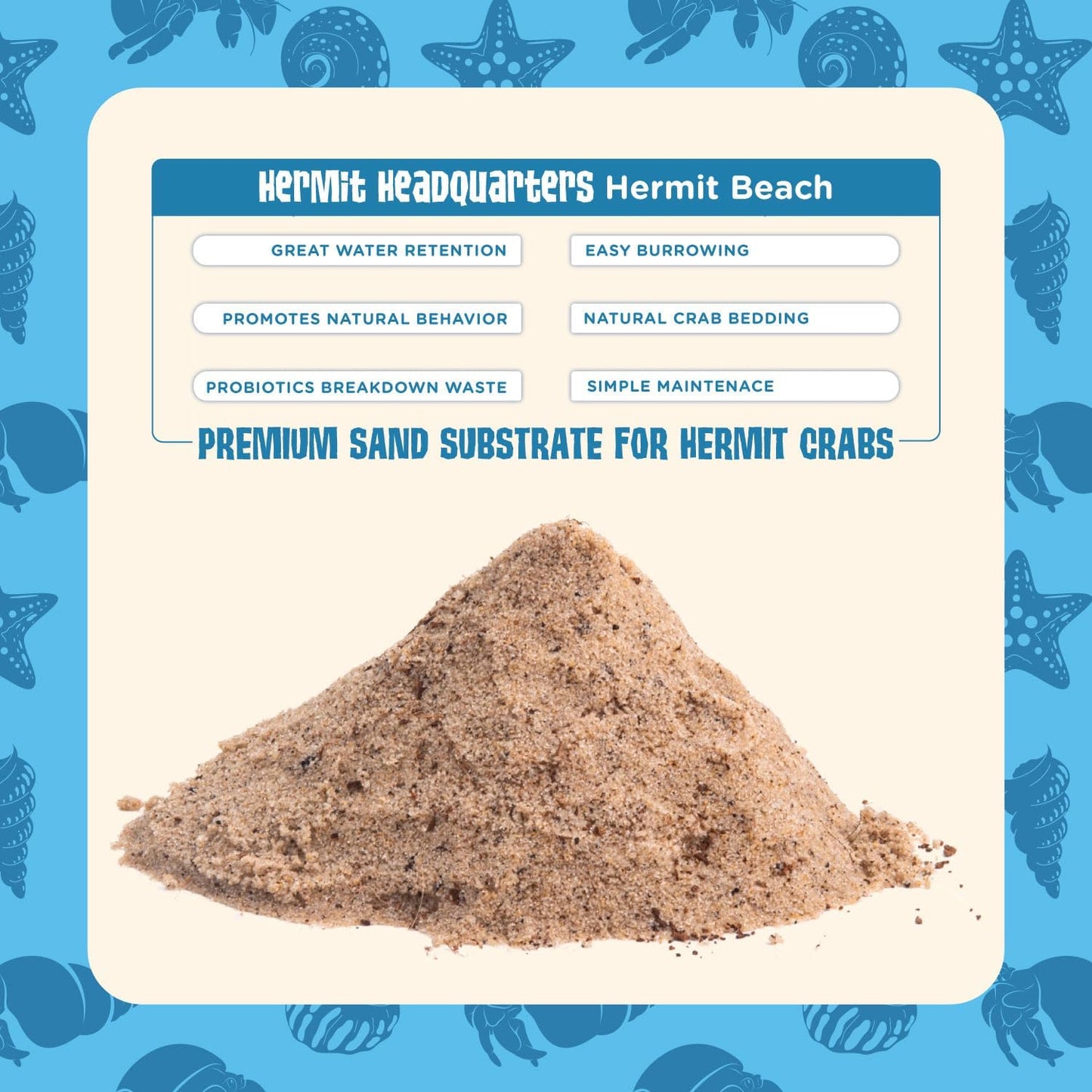 Fluker's All Natural Premium Hermit Crab Sand Substrate, Sand Mixture with Coconut Fiber, For Hermit Crab Tanks, 12 lbs.