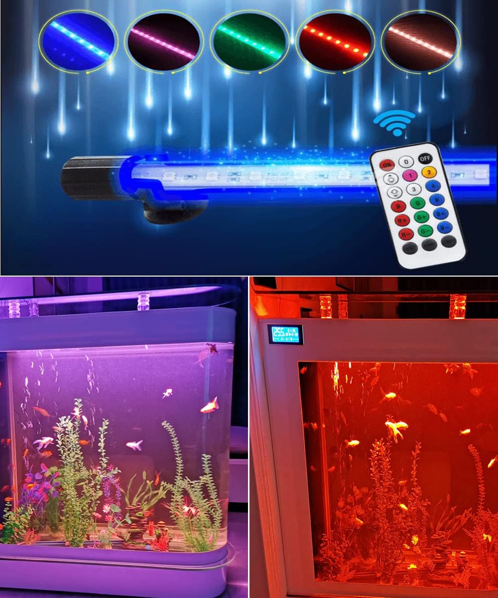 Black Fish Tank 124Gal LED Aquarium Kit Upright Fish Tank Large Glass Fishbowl Glsaa Bar for Patios Living Office Room and Kitchen