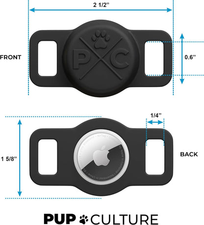 Pup Culture Cat Collar Airtag Holder - Extra-Durable, Lightweight, Protective - Track Your Cat Using Apple AirTag Technology