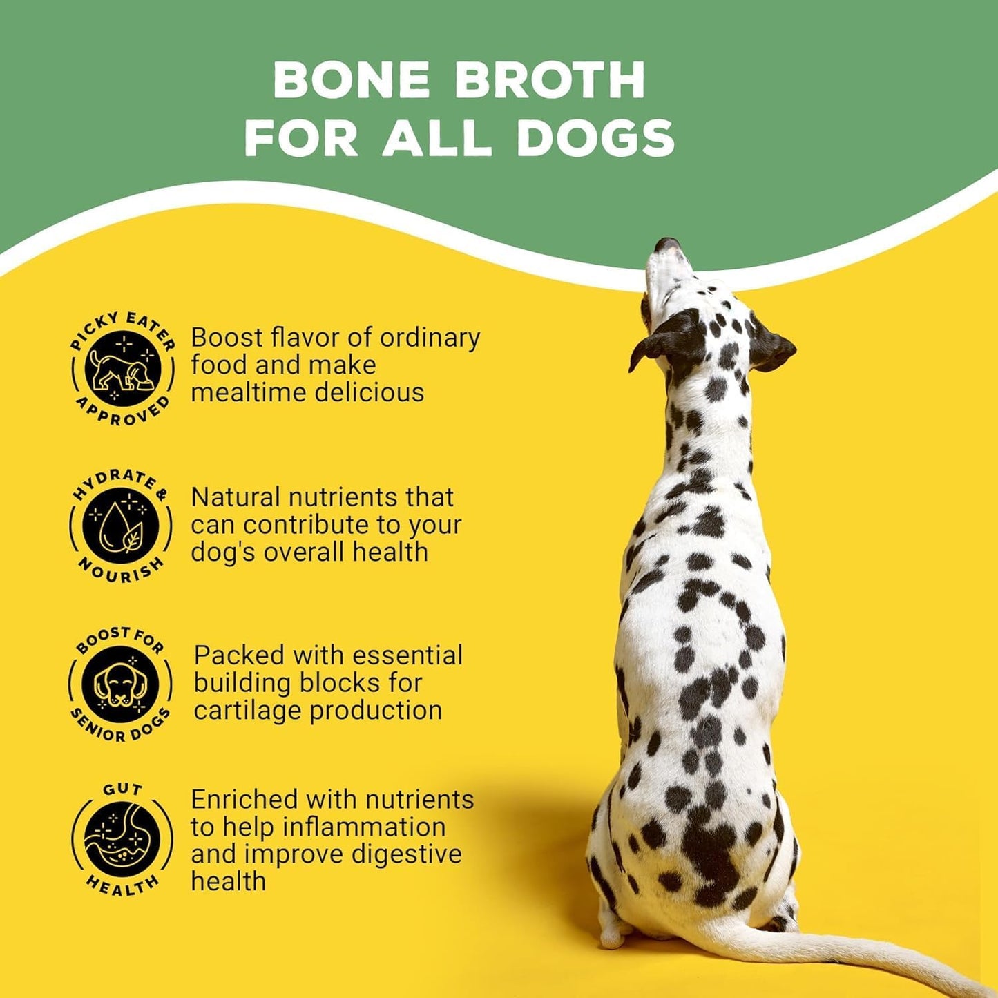 Brutus Broth for Dogs - All Natural Bone Broth for Dogs with Chondroitin Glucosamine Turmeric -Human Grade Dog Food Toppers - Beef and Pork Bundle