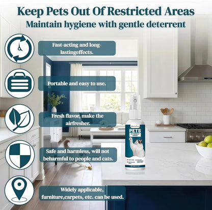 O Cat Deterrent Spray for Indoor & Outdoor Use – Natural No-Alcohol Cat Repellent to Prevent Scratching on Furniture, Sofas, Rugs, Curtains & Plants – Safe Training Spray for Cats & Kittens.