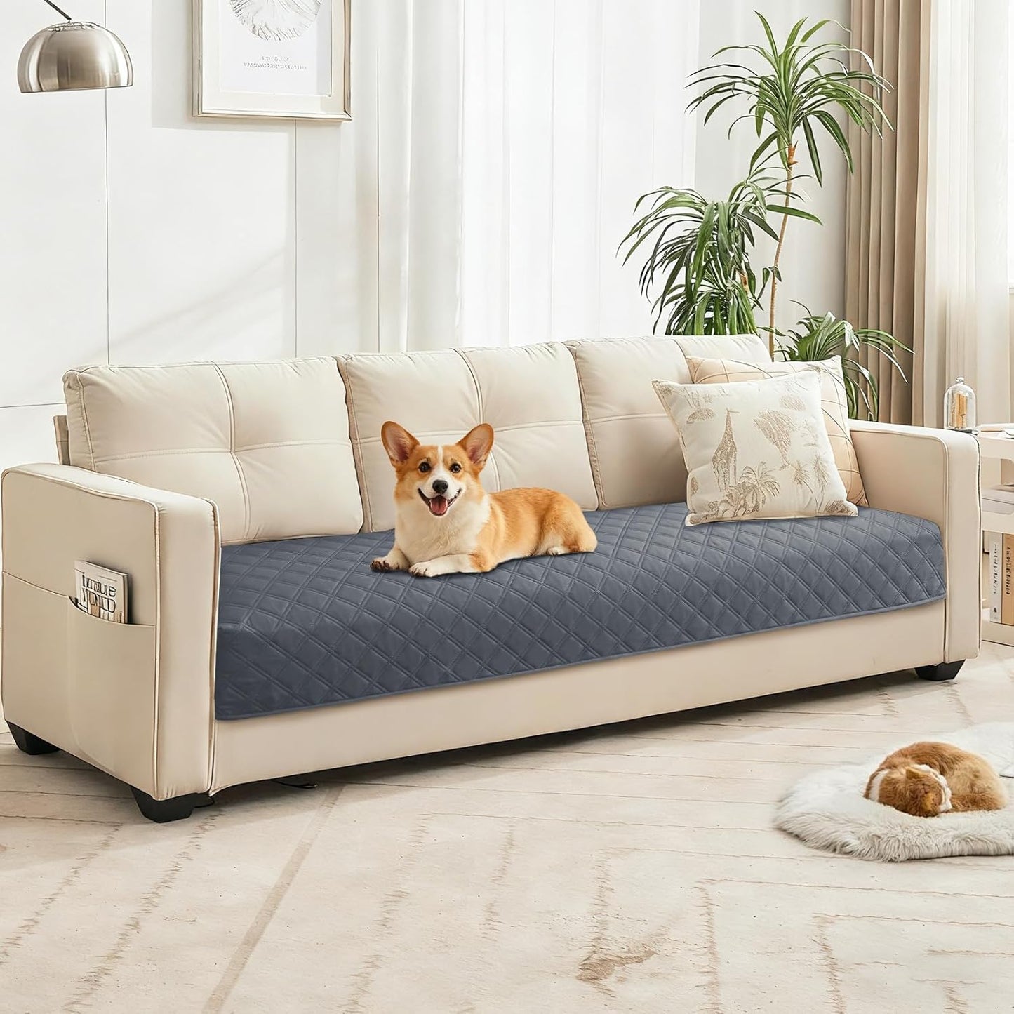 Waterproof Couch Covers for Pets, Waterproof Dog Bed Cover, Anti-Slip Soft Dog Blankets, Couch Cover for Dogs Washable, Pet Blanket for Puppy Large Dogs Cat (82x82 Inch, Dark Grey)